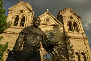 Images Dated 11th January 2022: USA, Southwest, New Mexico, Santa Fe, The Cathedral Basilica of St. Francis of Assisi