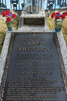 Grave Prints: USA, Tennessee, Memphis, Elvis Presleys grave at Graceland