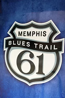 USA, Tennessee, Memphis, sign for the blues trail
