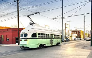 Images Dated 19th May 2022: USA, Texas, El Paso, Restored Art Deco Streetcar
