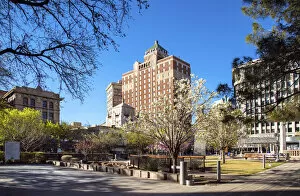 USA, Texas, El Paso, Skyline, Bordertown, Downtown, San Jacinto Plaza, Plaza Hotel, Built By Conrad Hilton In 1930