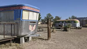 Images Dated 11th January 2022: USA, Texas Marfa, El Cosmico, trailer compound