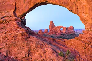 USA, Utah, Arches National Park, North window and Turrent arch