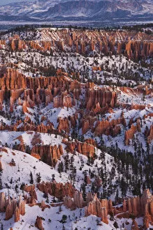 Images Dated 22nd September 2009: USA, Utah, Bryce Canyon National Park, Bryce Amphitheater from Bryce Point dawn, winter