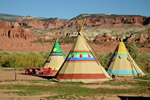 Camp Prints: USA, Utah, Colorado Plateau, Torrey, Tipi, camp