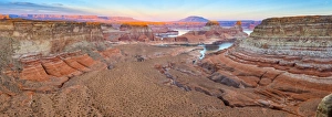 Strata Prints: USA, Utah, Glen Canyon National Recreation Area, Lake Powell, Gunsight Bay at dusk
