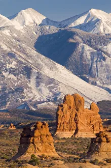 USA, Utah, La Sal Mountains from Arches National Park USA, Utah, La Sal Mountains from Arches National Park