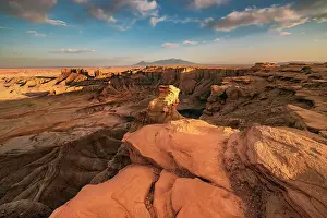Red Rock Prints: USA, Utah, majestic view of the Badlands from Moonscape overlook