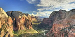 Images Dated 12th March 2013: USA, Utah, Zion National Park, Zion Canyon from Angels Landing