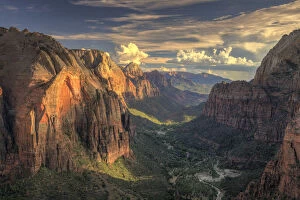 Images Dated 12th March 2013: USA, Utah, Zion National Park, Zion Canyon from Angels Landing