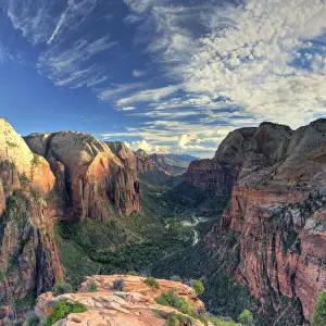 USA, Utah, Zion National Park, Zion Canyon from Angels Landing