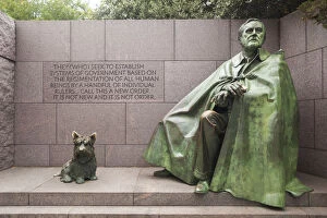 USA, Washington DC, monument to former President Franklin Delano Roosevelt, FDR