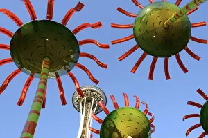 USA, Washington, Seattle, Sonic Bloom Sculpture at Pacific Science Center