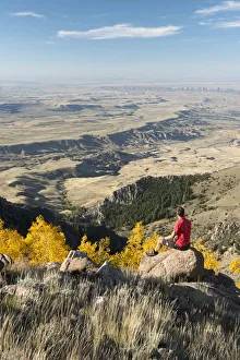USA, Wyoming, Bighorn Mountains, mountains, looking from the Bighorns to the west