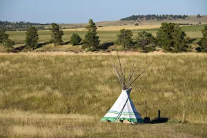 Images Dated 13th May 2015: USA, Wyoming, Devils Tower, National Monument, Tipi near the park entrance