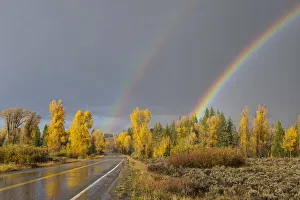 USA, Wyoming, Rockies, Rocky Mountains, Grand Teton, National Park, rainbow during