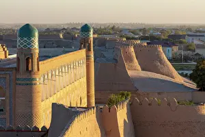 Silk Route Prints: Uzbekistan, Khiva, Mohammed Amin Khan madrasah and old town walls