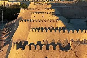 Images Dated 29th November 2022: Uzbekistan, Khiva, the mud brick walls of the Itchan Kala