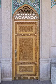 What's New: Uzbekistan, Samarkand, Hazrat Khizr Mosque, an ornate doorway in the main courtyard