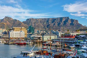 Cape Town Prints: V & A Waterfront and Table Mountain, Cape Town, Western Cape Province, South Africa