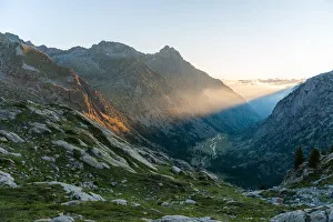 Cuneo Province Prints: Valasco Valley, Cuneo Province, Piedmont, Italy. Sunrise
