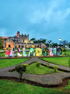 Letters Prints: Valladolid Letters and Convent of San Bernardino de Siena at dusk
