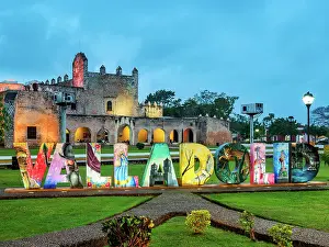 Letters Prints: Valladolid Letters and Convent of San Bernardino de Siena at dusk