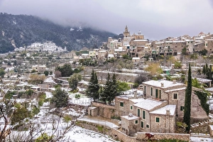 South Prints: Valldemossa in the snow, Serra de Tramuntana
