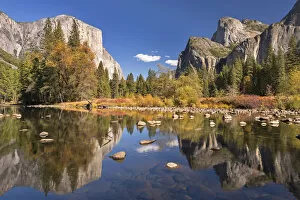 Valley View of El Capitan from the Merced River, Yosemite, California, USA. Autumn