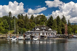 The Vancouver Rowing Club with Stanley Park in the background, Vancouver, British