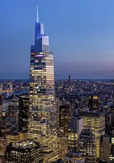 Top Of The Rock Prints: One Vanderbilt at dusk from Top of the Rock (Rockefeller Centre)