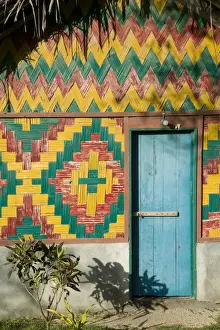 Water Front Prints: Vanuatu, Tanna Island Lenakel, Waterfront traditional thatched House