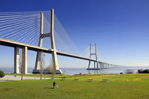 Vasco da Gama Bridge over the Tagus river (rio Tejo), Lisbon, Portugal Vasco da Gama Bridge over the Tagus river (rio Tejo), Lisbon, Portugal