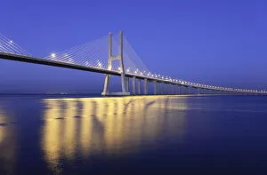 Images Dated 23rd February 2017: Vasco da Gama Bridge over the Tagus river (Tejo river), the longest bridge in Europe