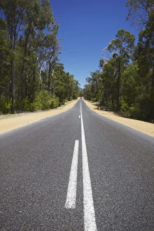 Deserted Collection: Vasse Highway passing through forests, Western Australia, Australia