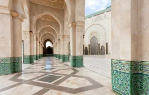 Mosque Prints: The vast exterior of the Mosque of Hassan II, Casablanca, Northern Morocco