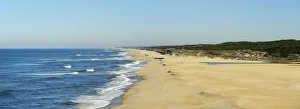 The vast sandy of Praia Velha, Sao Pedro de Moel. Marinha Grande, Leiria. Portugal