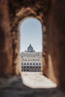 Vatican city and St Peter Basilica seen from Castel St Angelo, Rome, Lazio, Italy