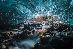 Cave Prints: Vatnajokull glacier, Eastern Iceland, Iceland, Northern Europe