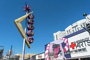 Images Dated 23rd March 2023: Vegas sign, Fremont Street, Downtown, Las Vegas, Nevada, USA
