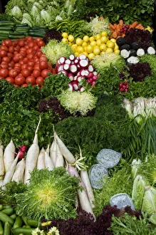Covers Prints: Vegetables in a market in the historic Beyoglu district. Istanbul, Turkey