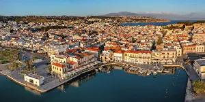 Images Dated 13th June 2023: Venetian harbor and view over Rethymno, Crete, Greece