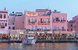Images Dated 1st September 2022: The Venetian Harbour at dusk, Chania, Crete, Greek Islands, Greece