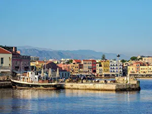 Hania Prints: Venetian Harbour at sunrise, City of Chania, Crete, Greece
