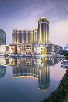 Images Dated 25th February 2020: Venetian Hotel at dusk, Macau, China