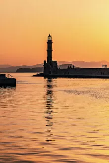 Images Dated 1st September 2022: Venetian lighthouse, Chania, Crete, Greek Islands, Greece