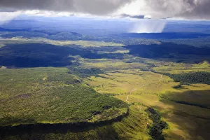Venezuela Prints: Venezuela, Aerial view of Canaima National Park