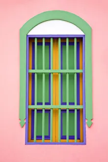 Venezuela, Archipelago Los Roques National Park, Gran Roque, Colourful window