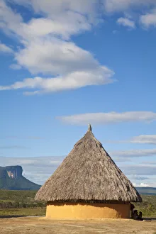 Venezuela, Guayana, Canaima National Park, Thatched hut