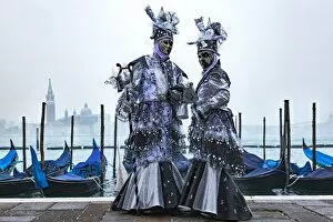 Show Collection: Venice Carnival masks in Riva degli Schiavoni. Venice, Veneto, Italy, Europe